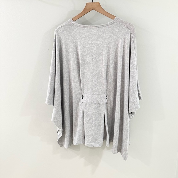 Softies Tie Front Kimono Sleeve Tunic Gray, One Size - Picture 6 of 6